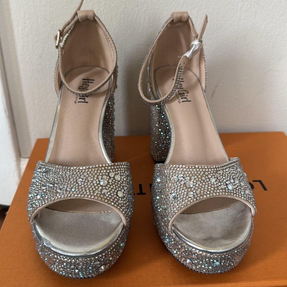 Hey girl Rhinestone platform heels - Picture 3 of 4